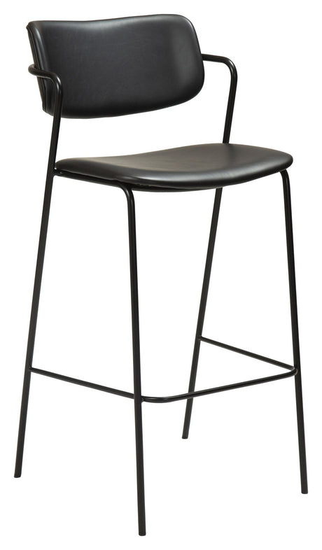 Zed Barstol, vintage sort kunstlæder - Unoliving.com
