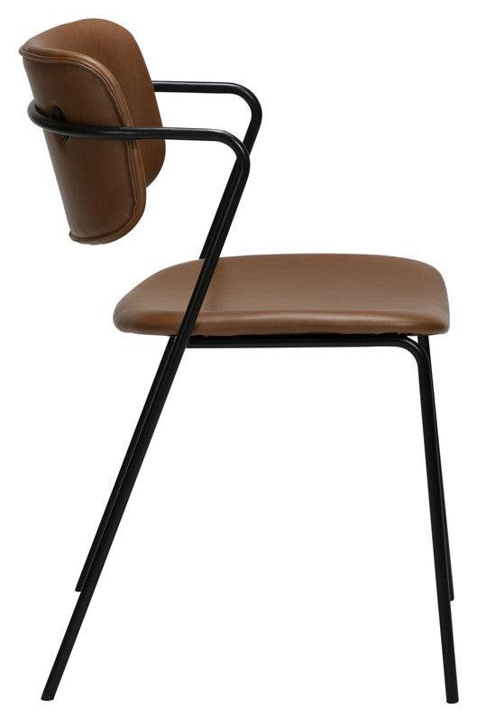 Zed Spisebordsstol, Vintage Lysebrunt PU - Unoliving.com