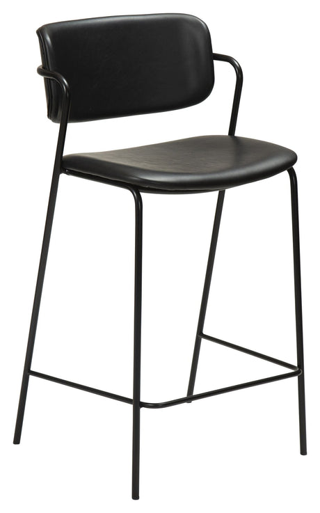 Zed barstol SH: 67cm, vintage sort kunstlæder - Unoliving.com