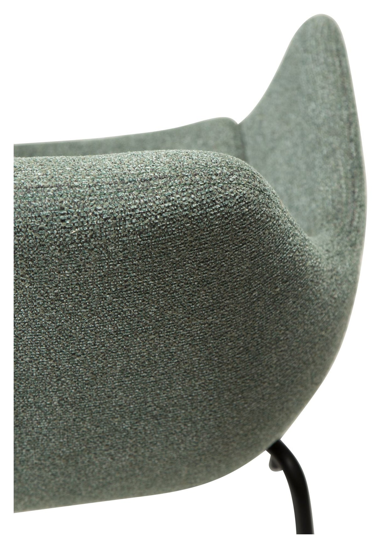 Zimmer Spisebordsstol m. arm, pebble grøn bouclé stof - Unoliving.com