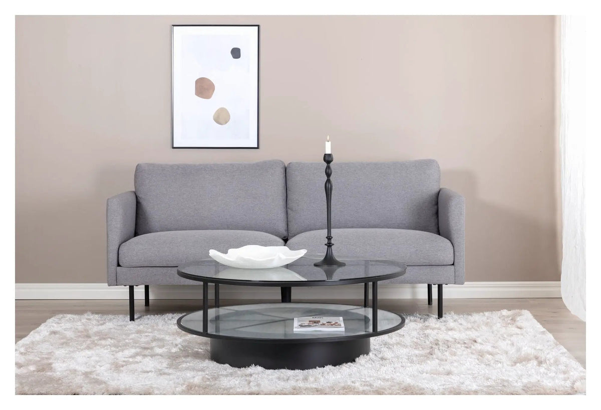 Zoom 2-pers. sofa, Grå Stof