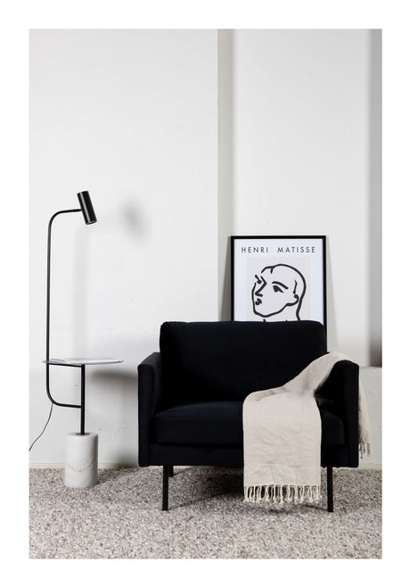 Zoom Lænestol, Velour, Sort