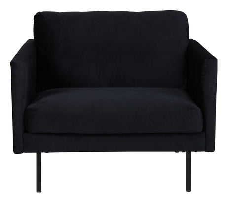 Zoom Lænestol, Velour, Sort