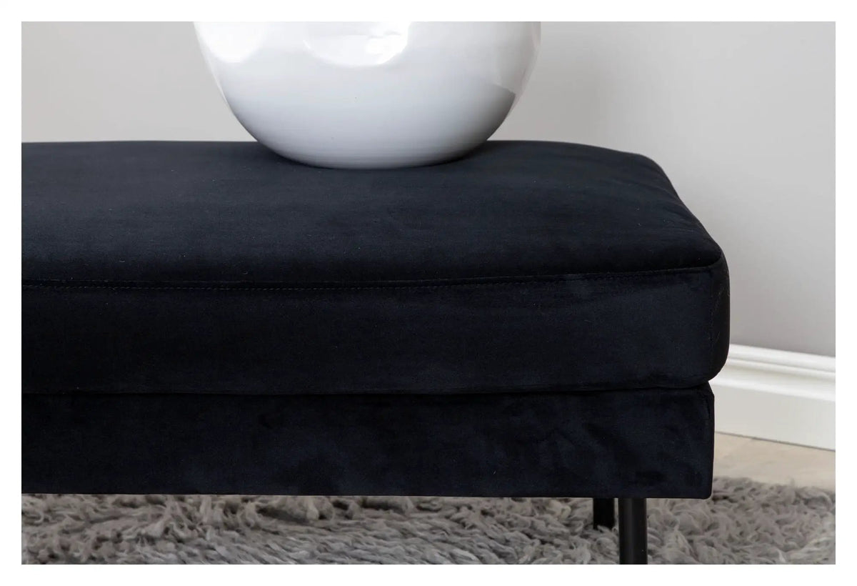Zoom Ottoman, Sort Velour