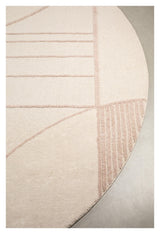 Zuiver Bliss Tæppe - Natur/Pink, Ø240 - Unoliving.com