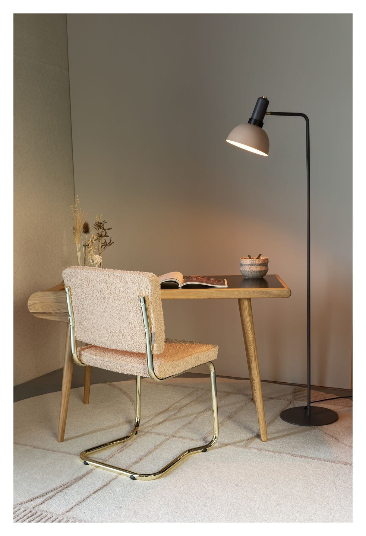 Zuiver Bliss Tæppe - Natur/Pink, Ø240 - Unoliving.com