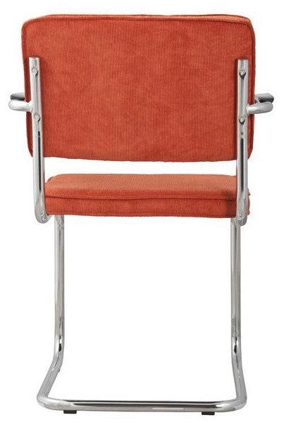 Zuiver Ridge Spisebordsstol m/arm - Orange fløjl