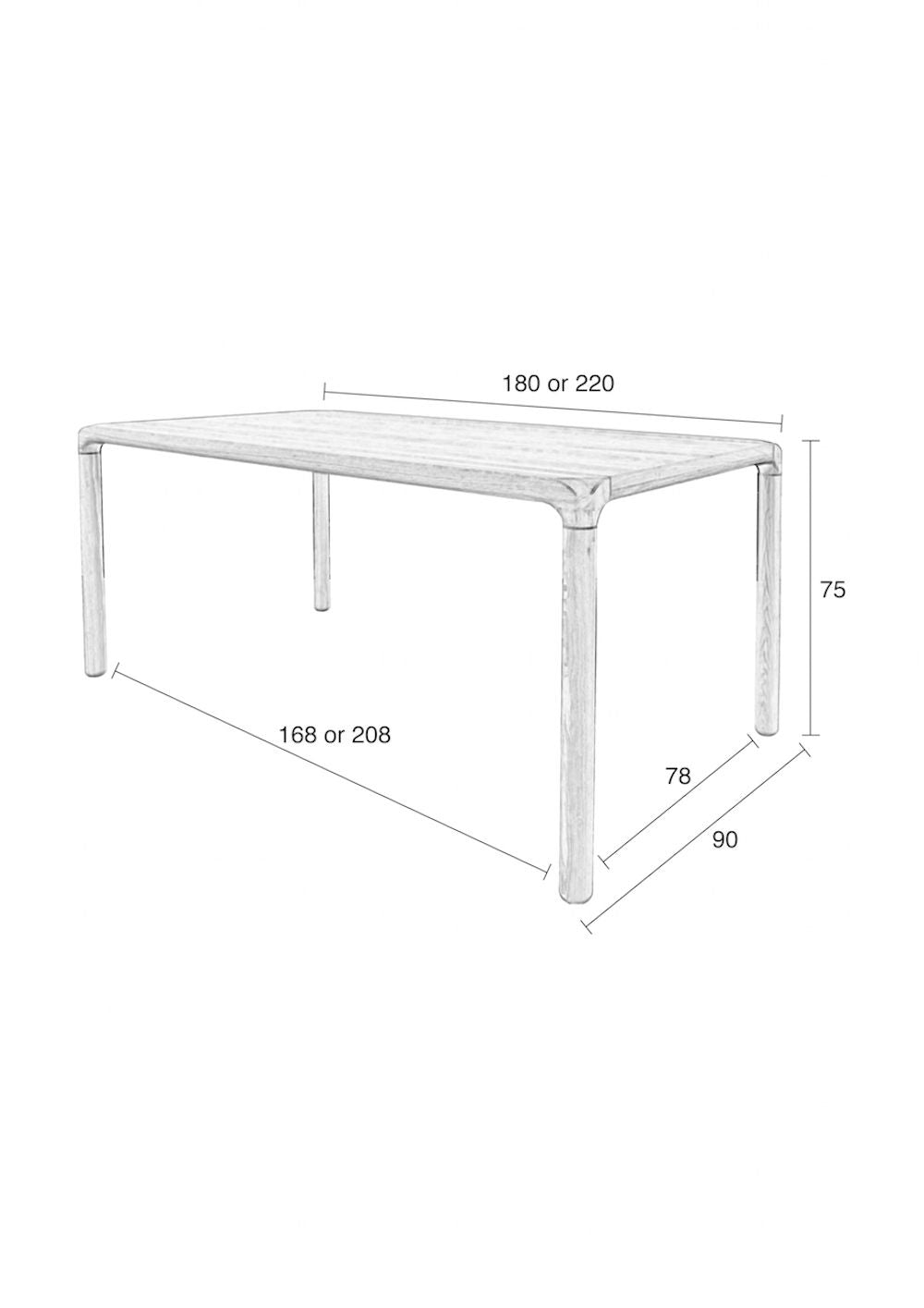 Zuiver Storm Spisebord - Sort Askefinér, 90x220 - Unoliving.com
