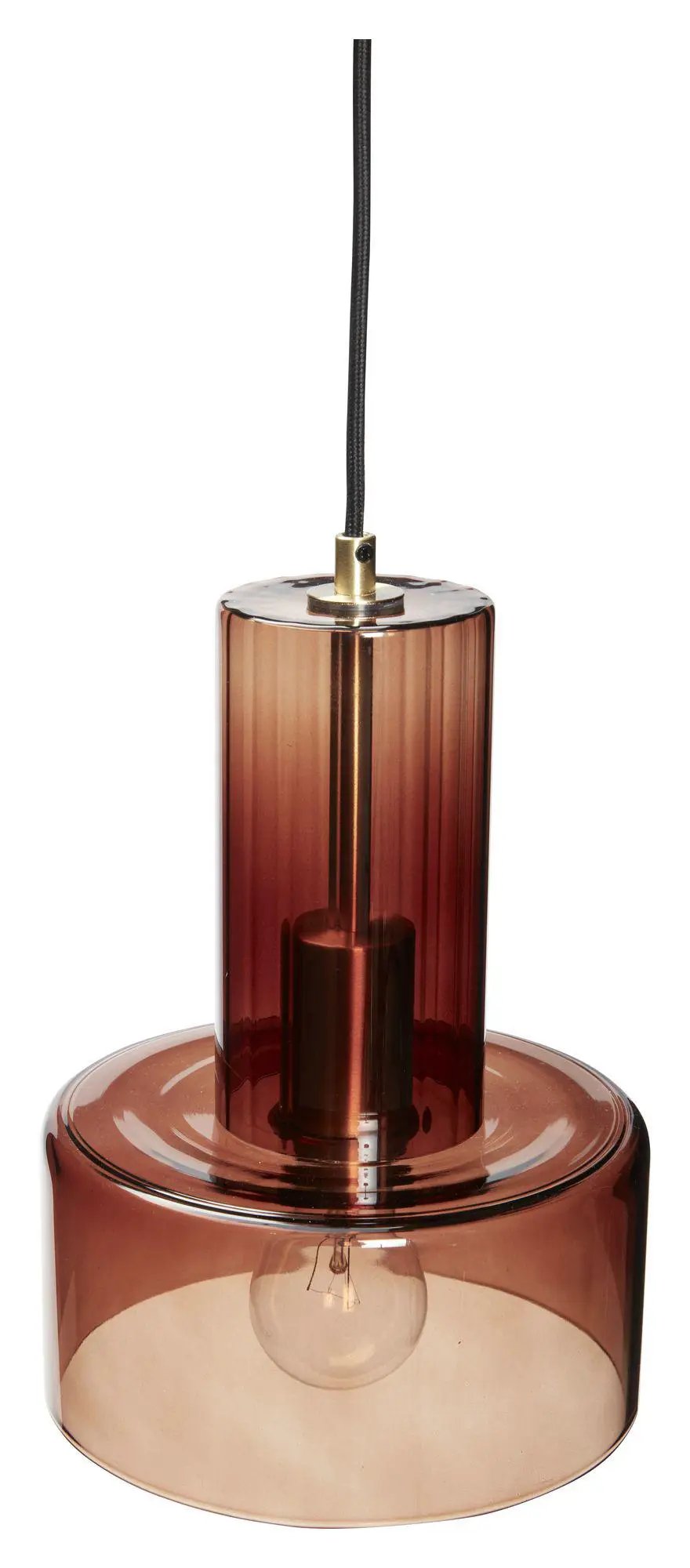 Brun glas Hübsch Ripple Loftlampe