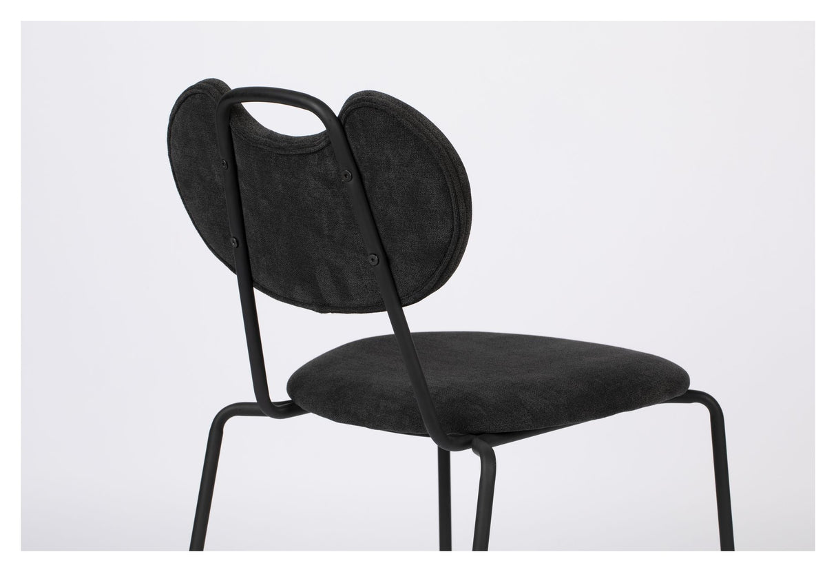 homii Aspen Spisebordsstol, Sort Stof - Unoliving.com