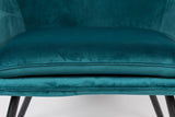 homii Bon Loungestol, Blå Velour - Unoliving.com