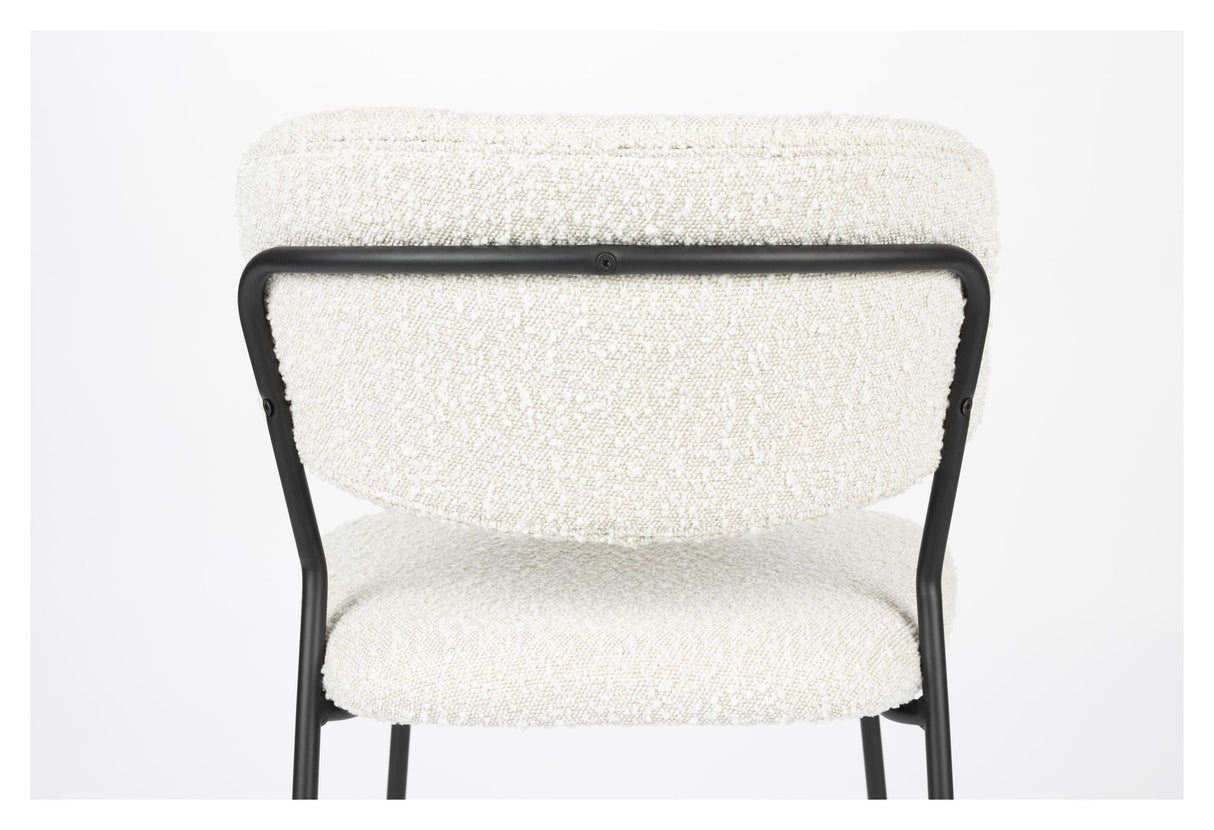 homii Jolien Spisebordsstol, Hvid Bouclé - Unoliving.com