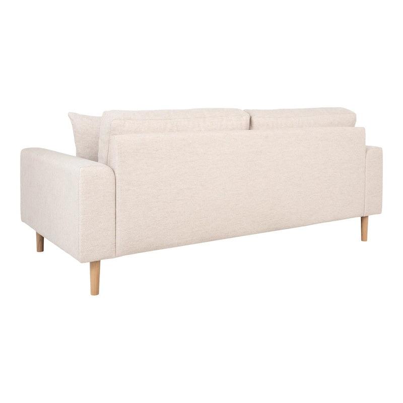 Sandfarvet sofa til 2-3 personer